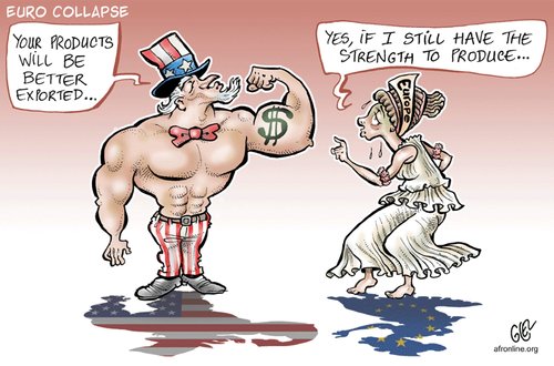 Cartoon: Euro (medium) by Damien Glez tagged euro,collapse