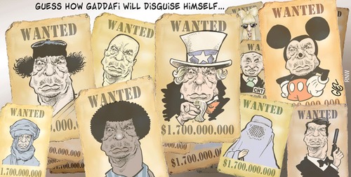 Cartoon: Gaddafi (medium) by Damien Glez tagged kadhafi,libya,gaddafi