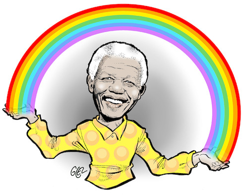 Cartoon: Nelson Mandela (medium) by Damien Glez tagged nelson,mandela,south,africa,apartheid,nelson,mandela,south,africa,apartheid
