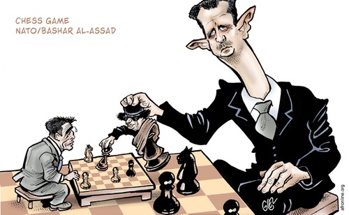 Cartoon: Syria (medium) by Damien Glez tagged syria,nato,chess,assad