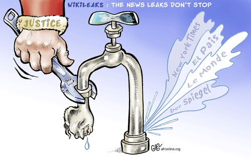 Cartoon: Wikileaks - Assange (medium) by Damien Glez tagged wikileaks,julian,assange