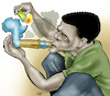 Cartoon: Drugs in Africa (small) by Damien Glez tagged drug,africa,marijuana,cocaine,trafficking,trafficker