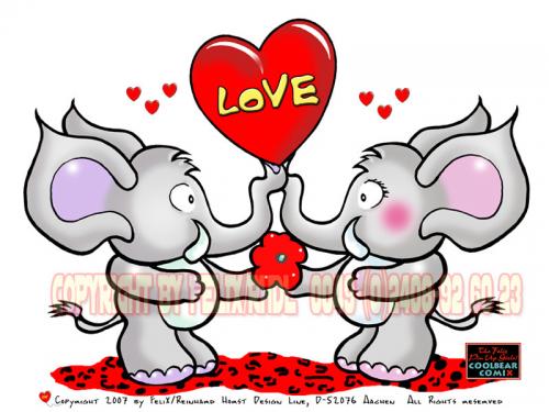 Cartoon: Elephants in Love! (medium) by FeliXfromAC tagged charakter,model,