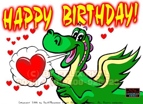 happy birthday cartoon pictures. Cartoon: Happy Birthday Dragon
