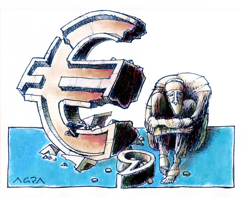 Cartoon: blue monday every day (medium) by AGRA tagged europe,poverty,euro