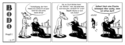 Cartoon: Bodo - Prost! (medium) by volkertoons tagged volkertoons,cartoon,comic,strip,bodo,ratte,rat,prost,cheers