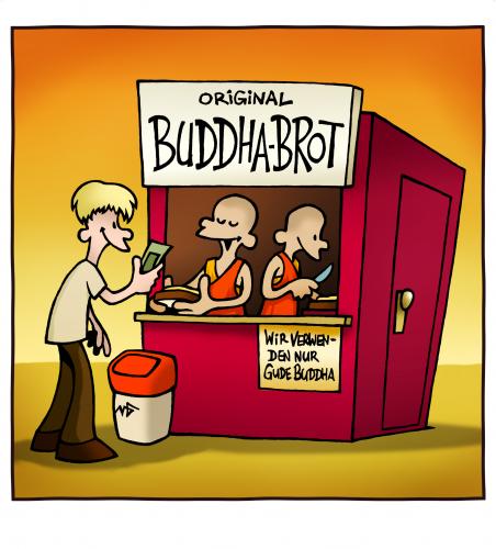 Cartoon: Buddhabrot (medium) by volkertoons tagged cartoons,volkertoons,buddha,brot
