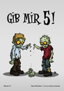 Cartoon: Gib mir 5! (small) by volkertoons tagged volkertoons,cartoon,zombies,untote,undead,humor,lustig,spaß,fun,funny,grußkarte,postkarte,karte,greeting,card
