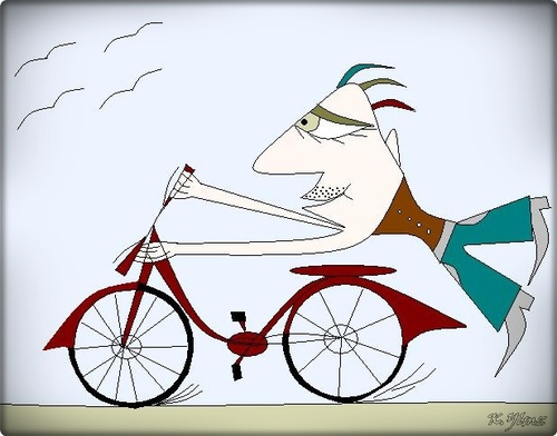 Cartoon: BikeMan (medium) by KenanYilmaz tagged bikeman