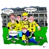 Cartoon: Der Irlläufer - The stray (small) by Tricomix tagged borrussia dortmund dynamo dresden pokalfinale bundesliga zweite fans