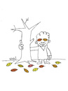 Cartoon: autumn (small) by Hayati tagged herbst,sonbahar,jahreszeit,blatt,baum,brille,natur,wald,hayati,boyacioglu,berlin