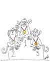 Cartoon: Olympische Spiele (small) by Hayati tagged olympische,spiele,sport,olympiade,olimpiyat,london,2012,three,wise,monkey,drei,weisse,affen,uec,maymun,hayati,boyacioglu,berlin