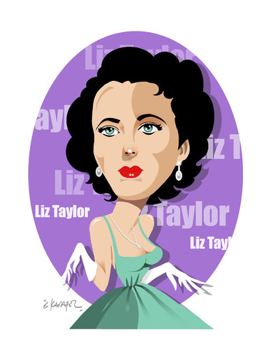 Cartoon: ELIZABETH TAYLOR -ACTRESS (medium) by donquichotte tagged liz