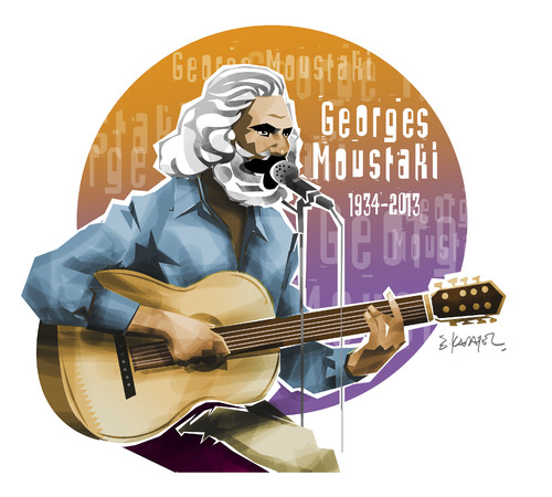 Cartoon: GEORGES MOUSTAKI -1934-2013- (medium) by donquichotte tagged mstk