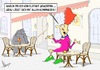 Cartoon: Cafe Venezia lll (small) by Marcus Gottfried tagged cafe,venezia,strassencafe,marcus,gottfried,cartoon,karikatur,elefant,dame,kleidung,farbe,passt,ton,färbung,grau,kombination,kombinieren,eisdiele,eis,kaffee