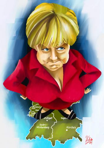 angela merkel pictures. Cartoon: Angela Merkel - On