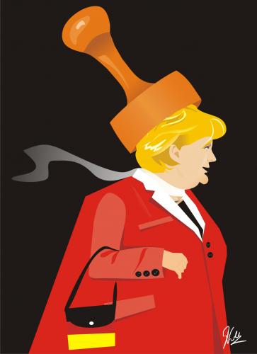Cartoon: Angela Merkel Vote-couture (medium) by Nicoleta Ionescu tagged angela,merkel,vote,stamp