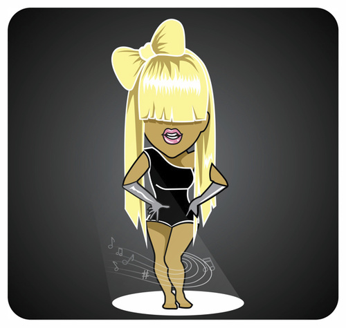 Cartoon: Lady Gaga (medium) by Nicoleta Ionescu tagged lady,gaga,music,poker,face