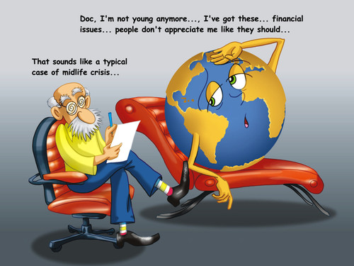 Cartoon: Psychoanalysis (medium) by Nicoleta Ionescu tagged psychanalyse,earth,world,crisis