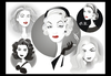 Cartoon: Golden Age Glamour Collage (small) by Nicoleta Ionescu tagged ava,gardner,catherine,deneuve,marlene,dietrich,veronica,lake,grace,kelly,golden,age,glamour,hollywood,movie,act,actress,beauty