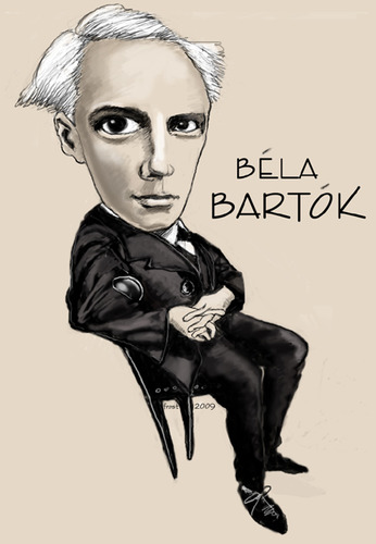 Cartoon: Bela Bartok (medium) by frostyhut tagged bartok,classical,music,