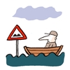 Cartoon: Achtung Wellen! (small) by Kossak tagged wasser water wellen waves flut flood sign klima klimawandel klimakatastrophe verkehrszeichen boot wetter weather environment umwelt katastrophe