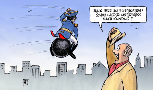 Cartoon: Guttenberg-Münchhausen