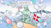 Cartoon: Dänemark offen (small) by Harm Bengen tagged inzidenz,egal,dänemark,kleine,meerjungfrau,denkmal,masken,corona,öffnungen,offen,harm,bengen,cartoon,karikatur