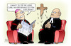 Cartoon: Kirchenaustritte (small) by Harm Bengen tagged katholische,evangelische,kirchenaustritte,kreuz,priester,pastor,pfarrer,harm,bengen,cartoon,karikatur