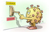 Cartoon: Lockerungen vs. Lockdown (small) by Harm Bengen tagged lockerungen,lockdown,schalter,hebel,corona,coronavirus,ansteckung,pandemie,epidemie,krankheit,schaden,harm,bengen,cartoon,karikatur