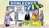 Cartoon: Standplatz (small) by Harm Bengen tagged standplatz,wahlkampf,werbung,fdp,schlecker,pleite,konkurs,entlassung,auffanggesellschaft,liberale,hund,kunde,kundin