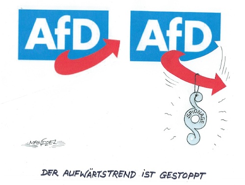 Cartoon: Imageschaden (medium) by mandzel tagged afd,spionage,wahlen,deutschland,china,afd,spionage,wahlen,deutschland,china