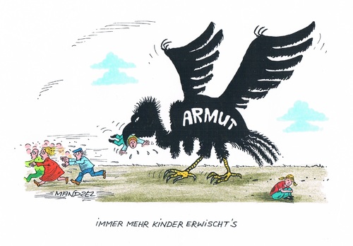 Cartoon: Kinderarmut in Deutschland (medium) by mandzel tagged kinderarmut,deutschland,anstieg,kinderarmut,deutschland,anstieg
