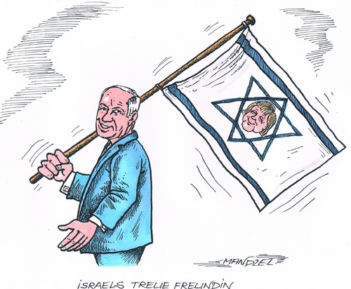 Cartoon: Merkel in Israel (medium) by mandzel tagged merkel,netanjahu,israel,freundschaft,merkel,netanjahu,israel,freundschaft
