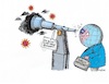 Cartoon: Blaues Auge (small) by mandzel tagged corona,pandemie,panik,chaos,hysterie,wirtschaft,finanzhilfen