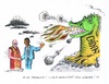 Cartoon: Dalai Lama bei Obama (small) by mandzel tagged dalai,lama,china,obama,besuch,drache
