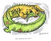 Cartoon: Schmerzen in China (small) by mandzel tagged china,uiguren,xinjiang,drache,drehwurm