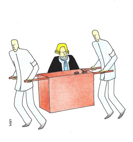 Cartoon: Judge (medium) by cemkoc tagged le,juridiction,la,cour,droit,legal,richter,attorney,lawyer,prosecutor,public,prosecution,tribunal,trial,defendant,last,supreme,justice,judicial,judge,judgement,court,cartoons,law,karikatürleri,hukuk,juge,abogado,defense