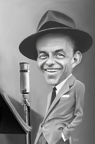 Cartoon: Frank Sinatra (medium) by rocksaw tagged sinatra,frank,caricature