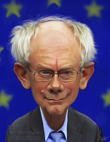 Cartoon: Herman Van Rompuy (medium) by rocksaw tagged caricature,study,herman,van,rompuy
