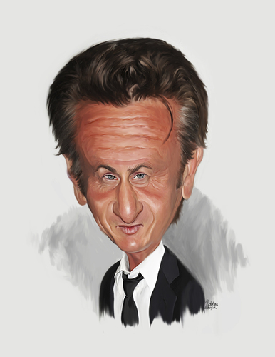 Cartoon: Sean Penn (medium) by rocksaw tagged penn,sean