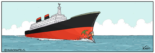 Cartoon: Naufrago (medium) by Karlo tagged tira,barco,naufrago