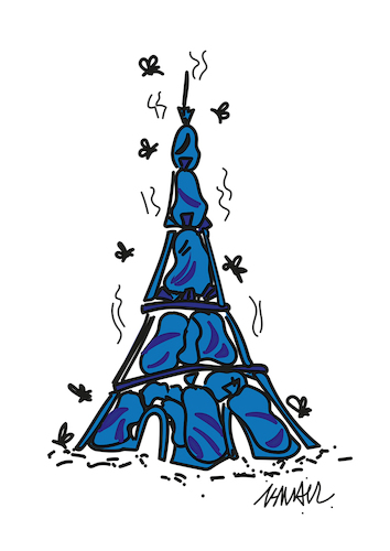 Cartoon: Garbage tower (medium) by ismail dogan tagged eiffel,tower