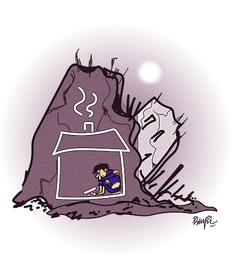 Cartoon: roofless (medium) by ismail dogan tagged earthquake