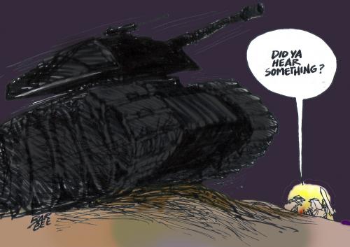 Cartoon: TANKS (medium) by barbeefish tagged gaza