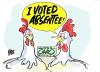 Cartoon: home to roost (small) by barbeefish tagged get,out,the,vote