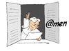 Cartoon: DIGITAL EVANGELIZATION (small) by uber tagged church,pope,catholic,internet,web,digital