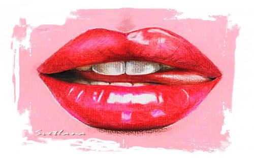Cartoon People Kissing On The Lips. Cartoon: Lips (medium) by