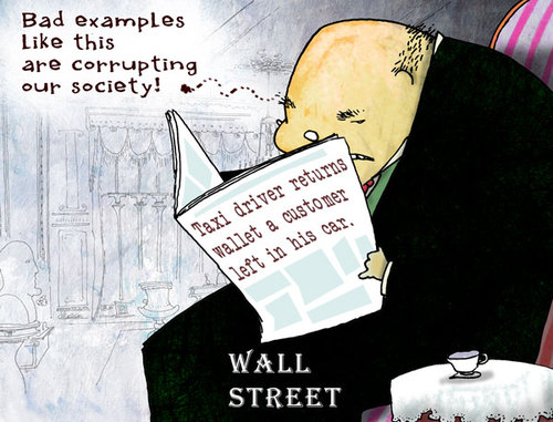 Cartoon: Bad example (medium) by Garrincha tagged wall,street