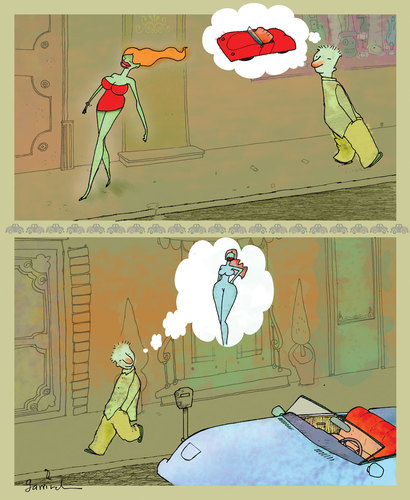 Cartoon: Fast car (medium) by Garrincha tagged gag,cartoon,adult,humor,garrincha,car,women